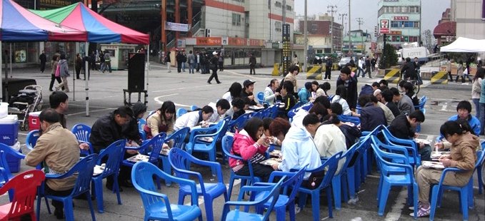 실내 급식 현장